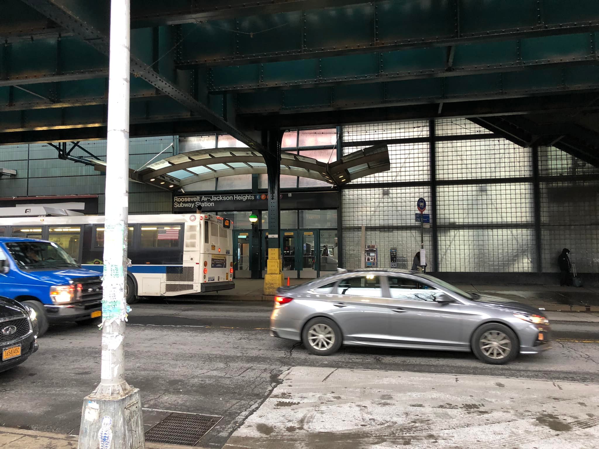 7 line subway station in Jackson Heights.