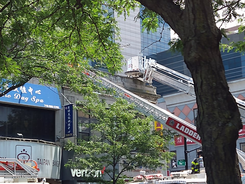 Fire at a commercial location in Flushing Main Street.