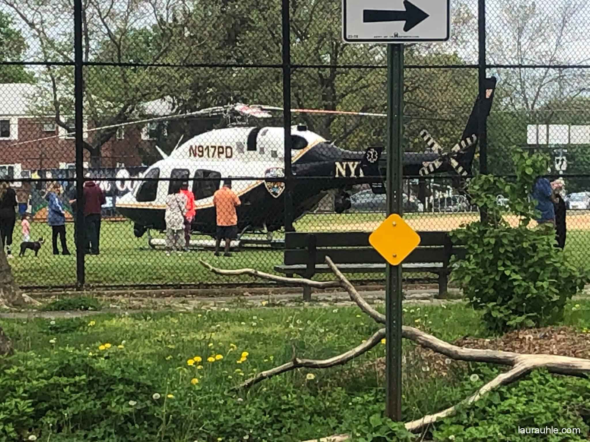 NYPD Commissioner landed in Glen Oaks for the late Brian Moore's remembrance. 