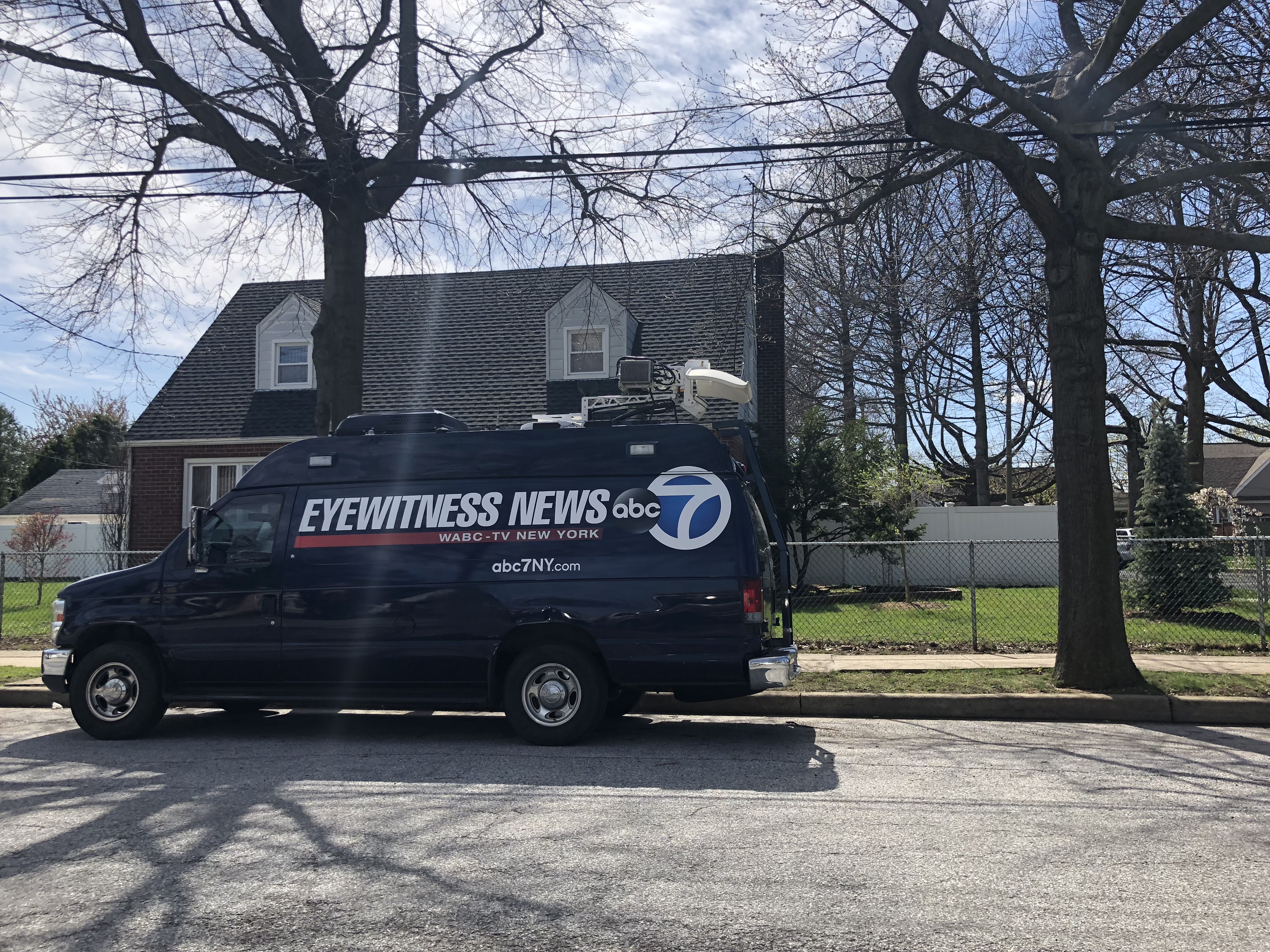 News media on 76th Avenue by LIJ in New Hyde Park.