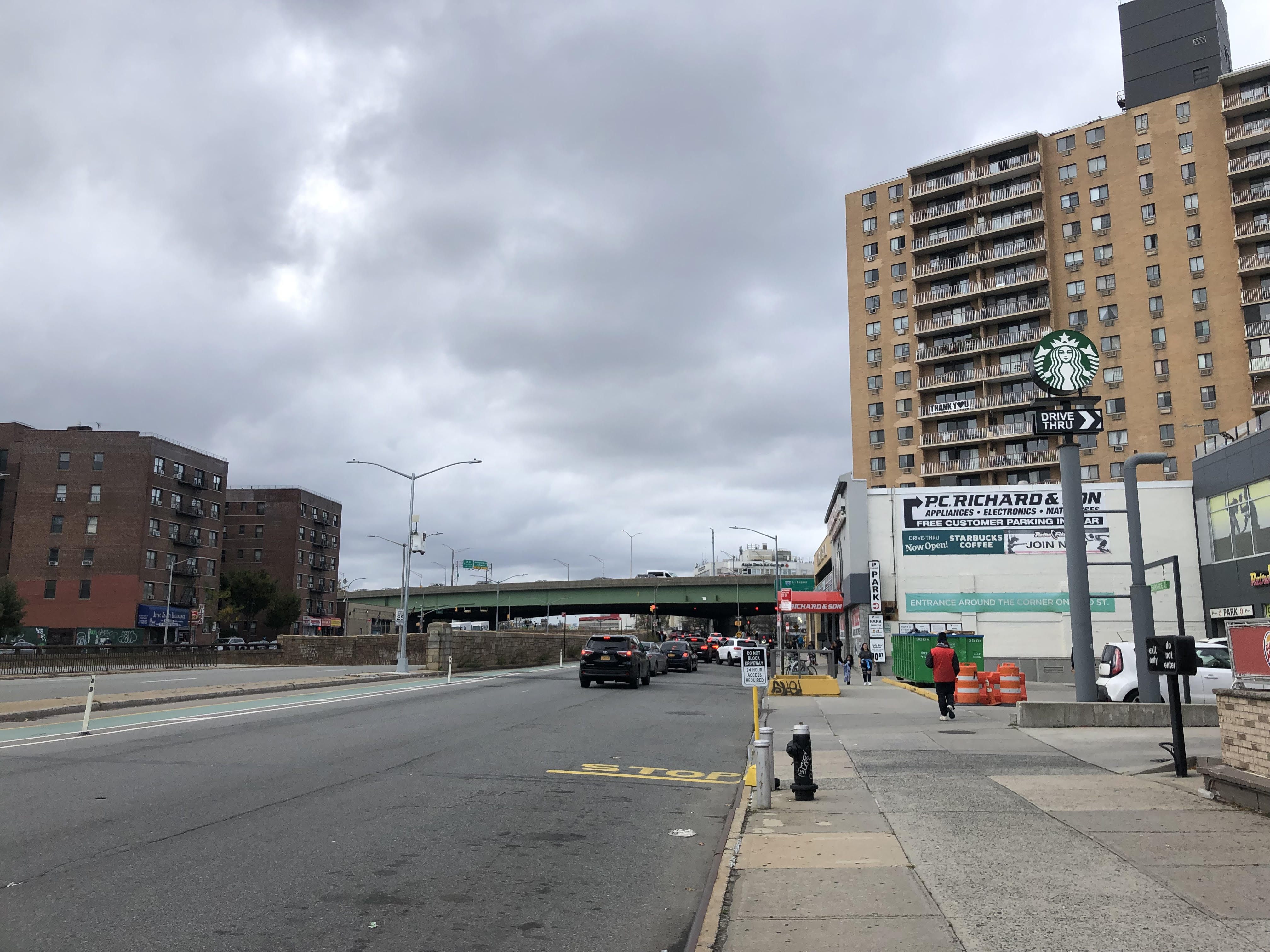 Queens Blvd westbound to the mall.