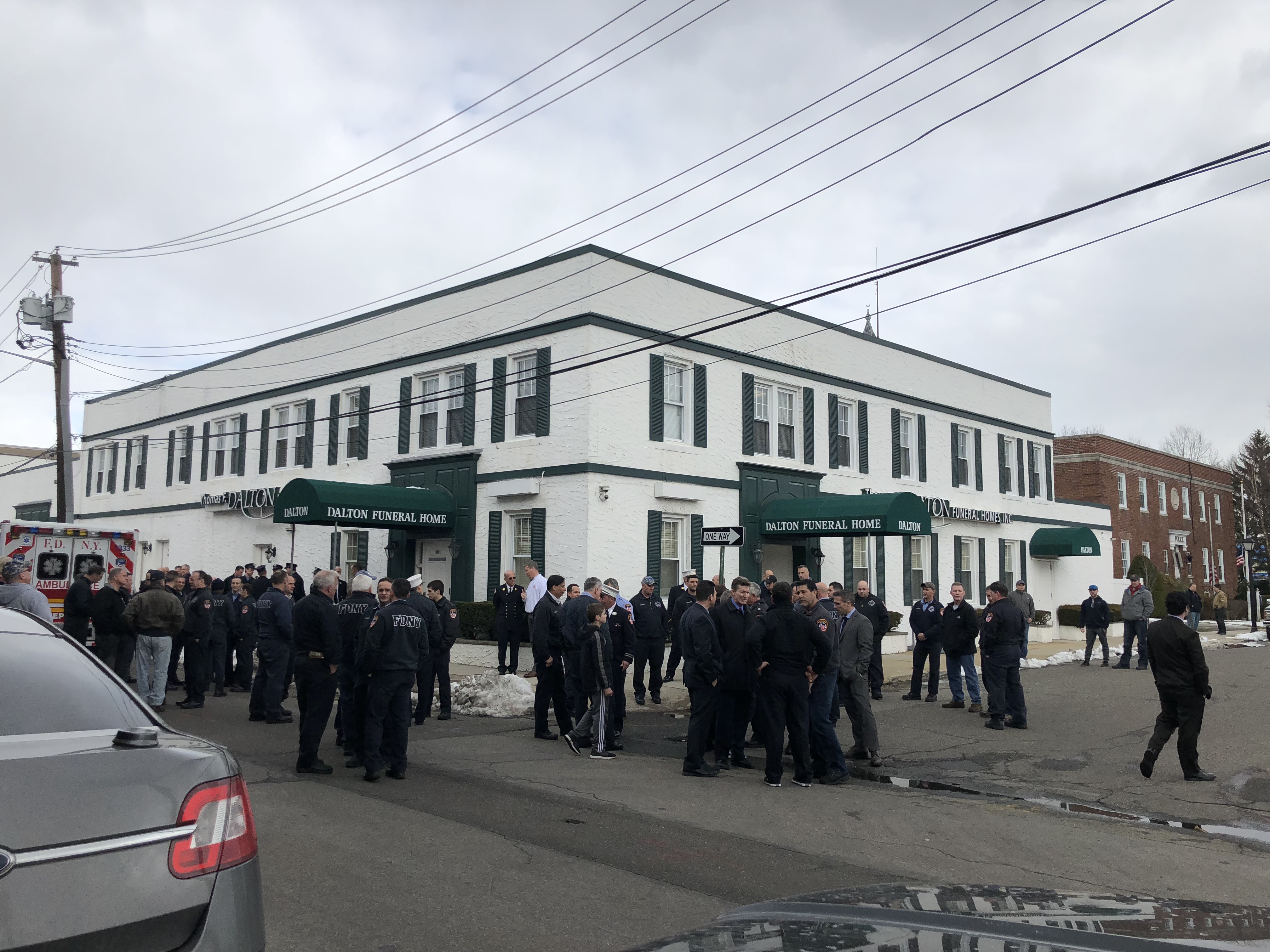 Funeral for a fallen member of FDNY in Floral Park.