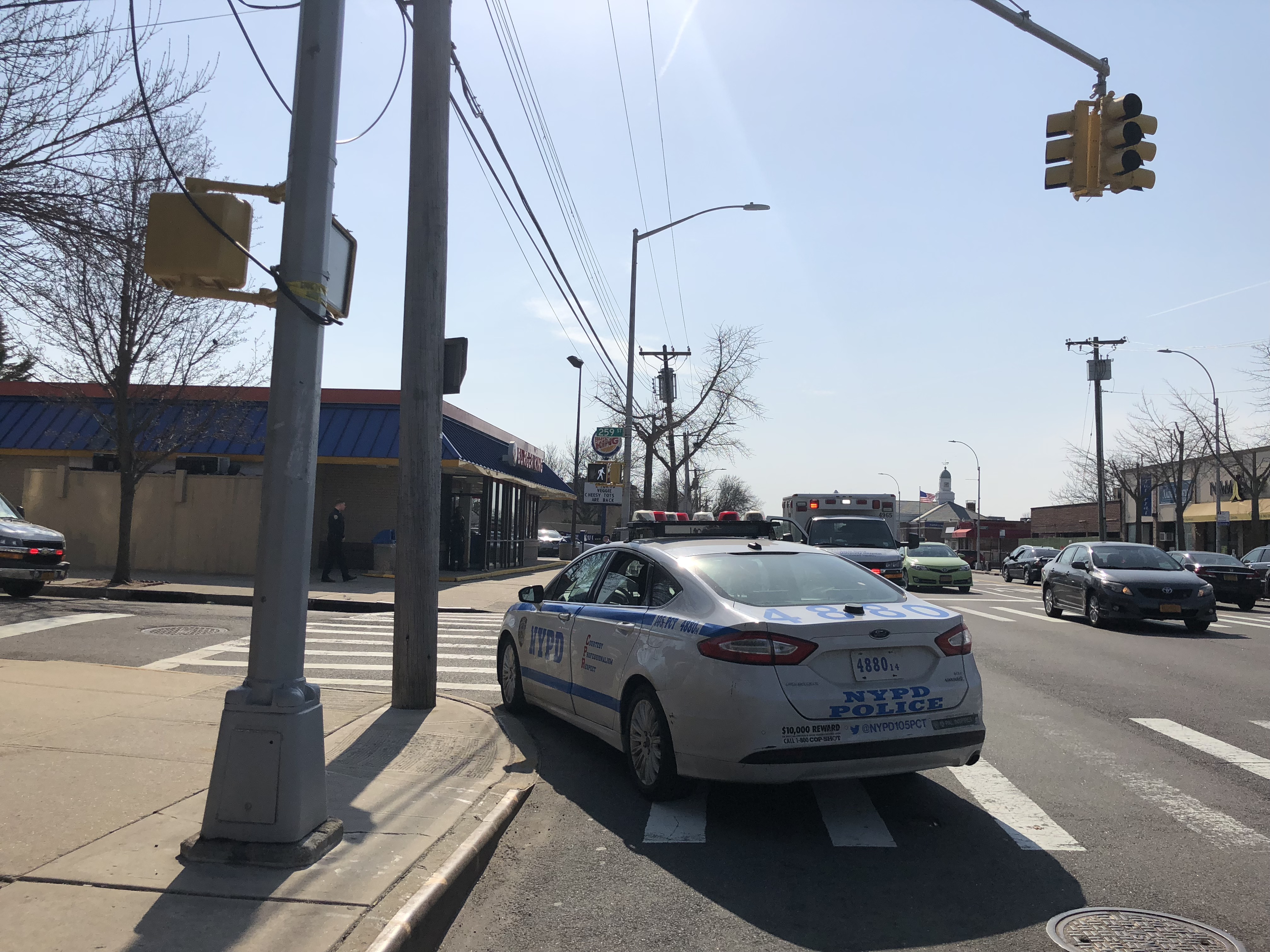 Assault at the Burger King in Floral Park.