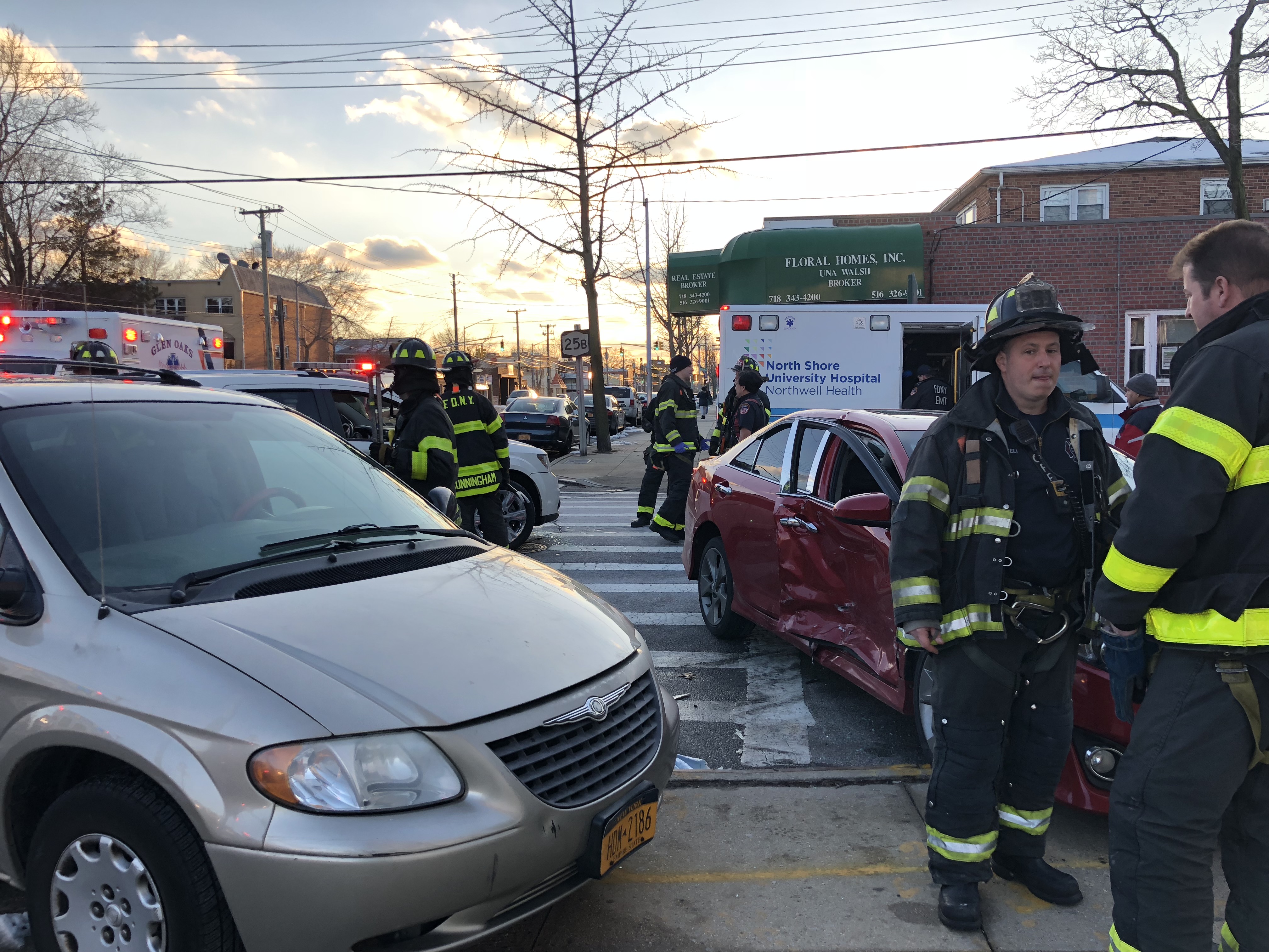 Multiple vehicle accident on Hillside Avenue and 267 Street in Floral Park.