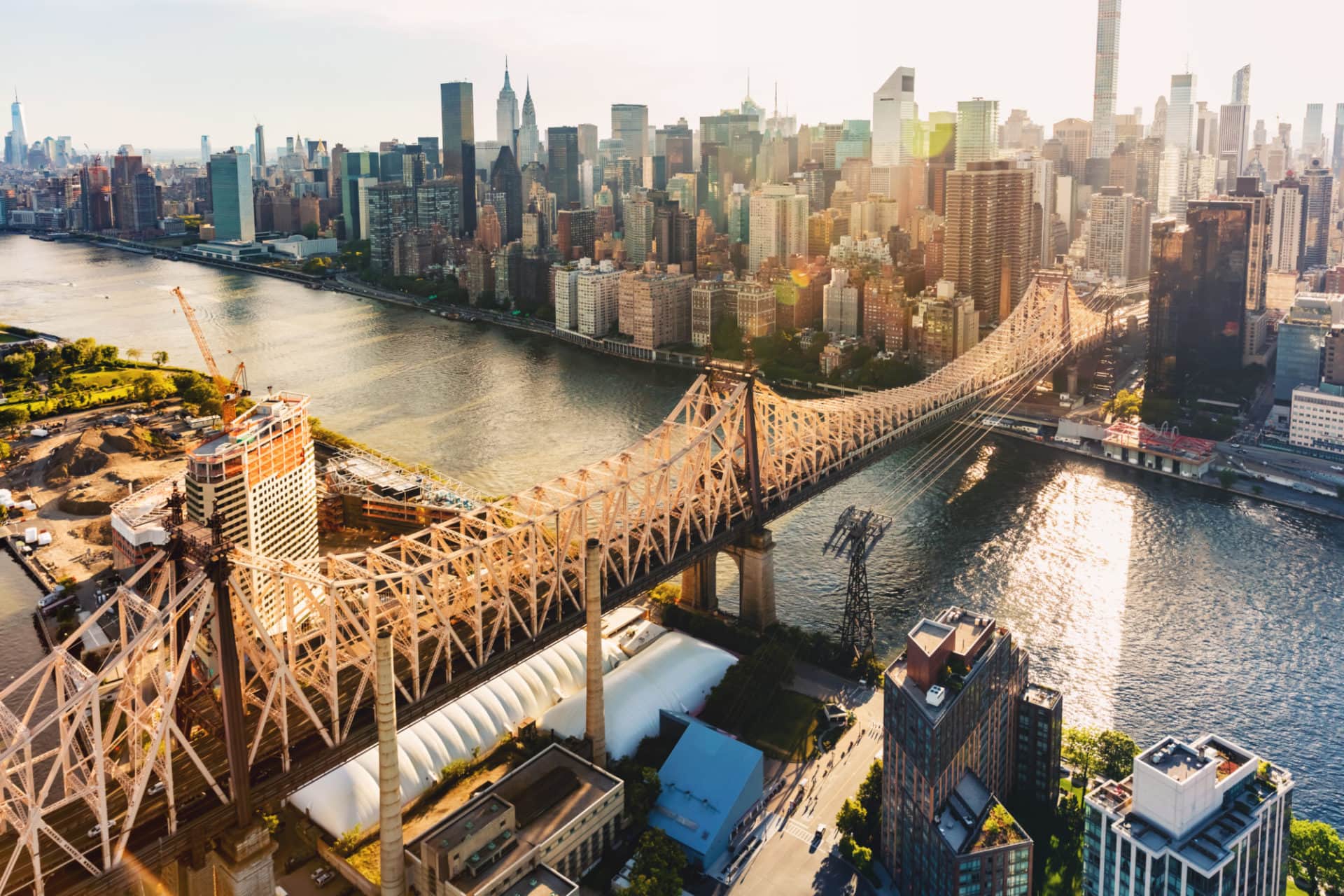 The spectacular view of the Queens Borough Bridge.