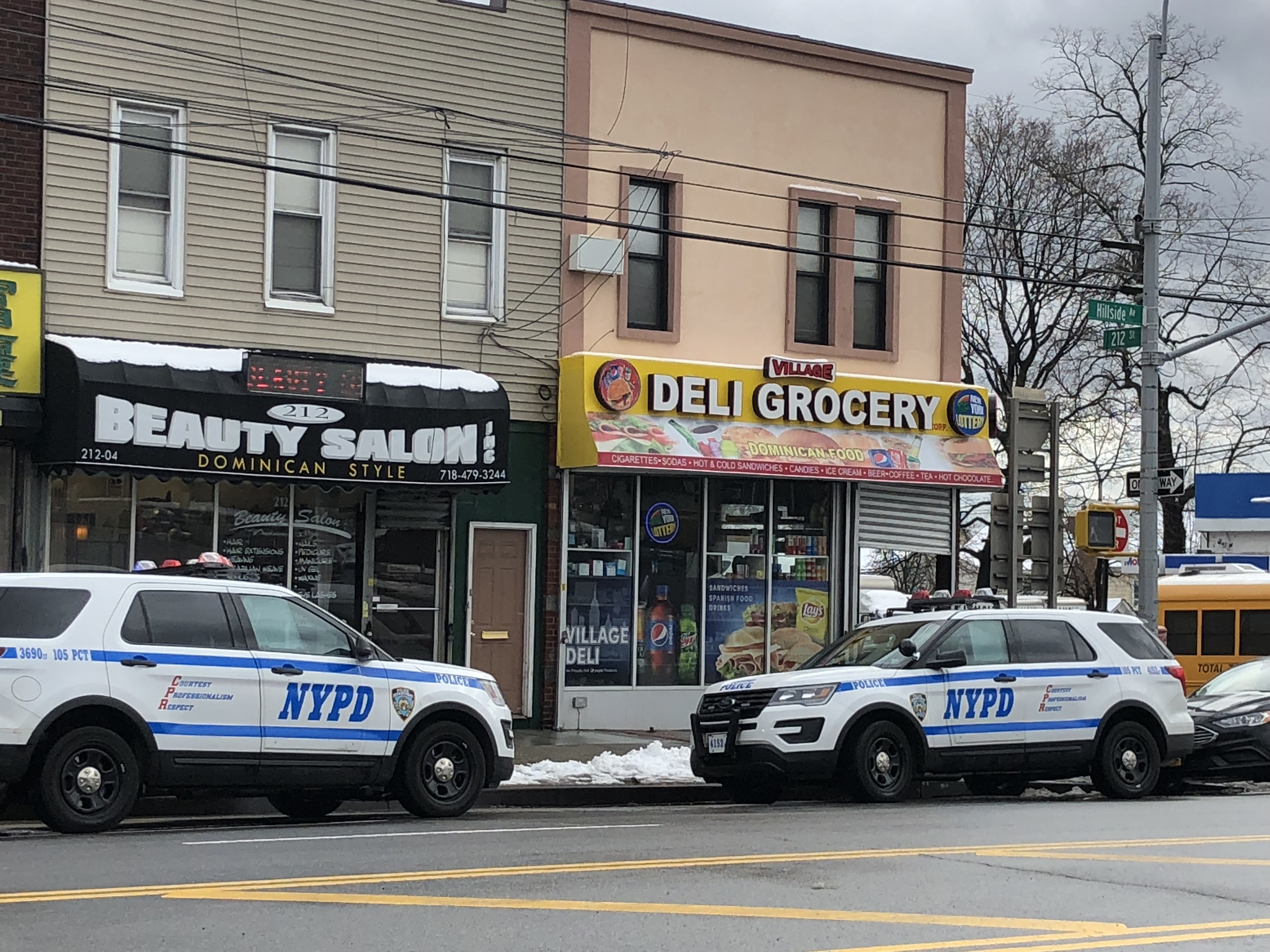 Police activity on Hillside Avenue and 212 Street in Queens Village. 