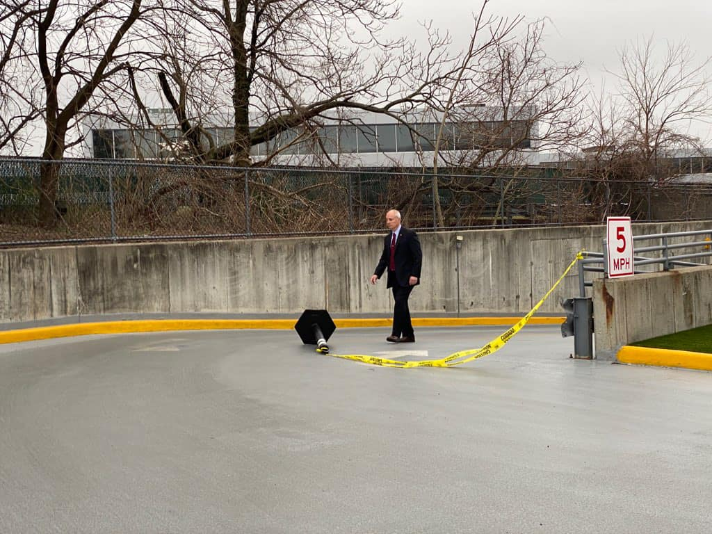 A female shot in the medical building garage in New Hyde Park.