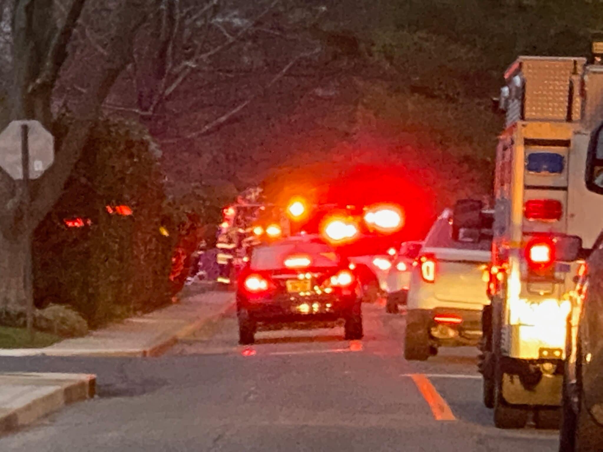 Car fire on the train tracks in Garden City.