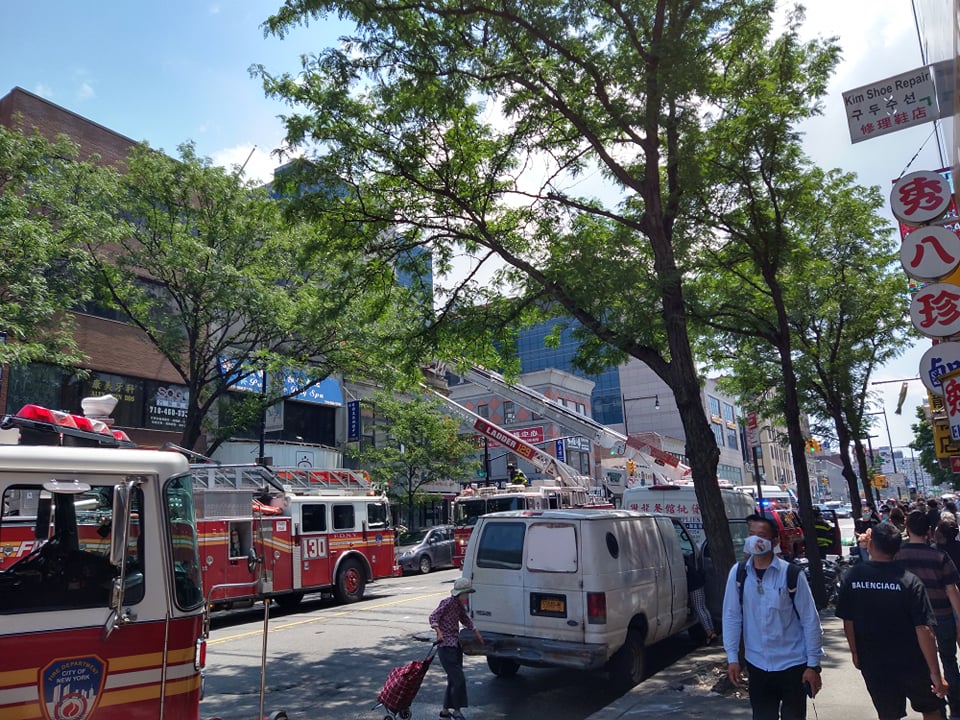 Fire at a commercial location in Flushing Main Street.