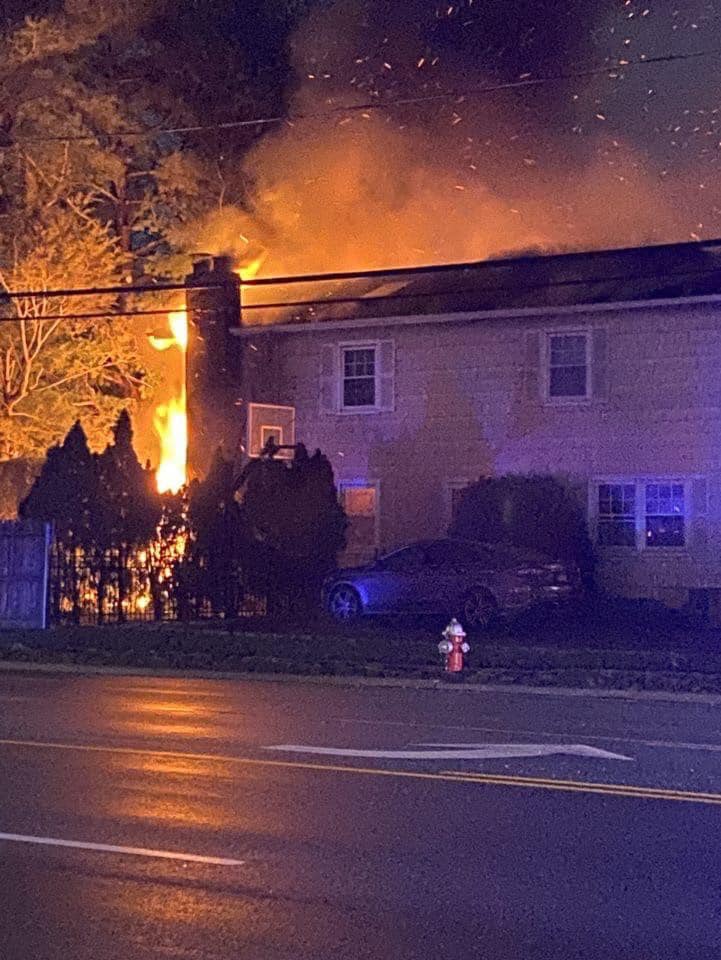 Fire at a home in Long Island. 