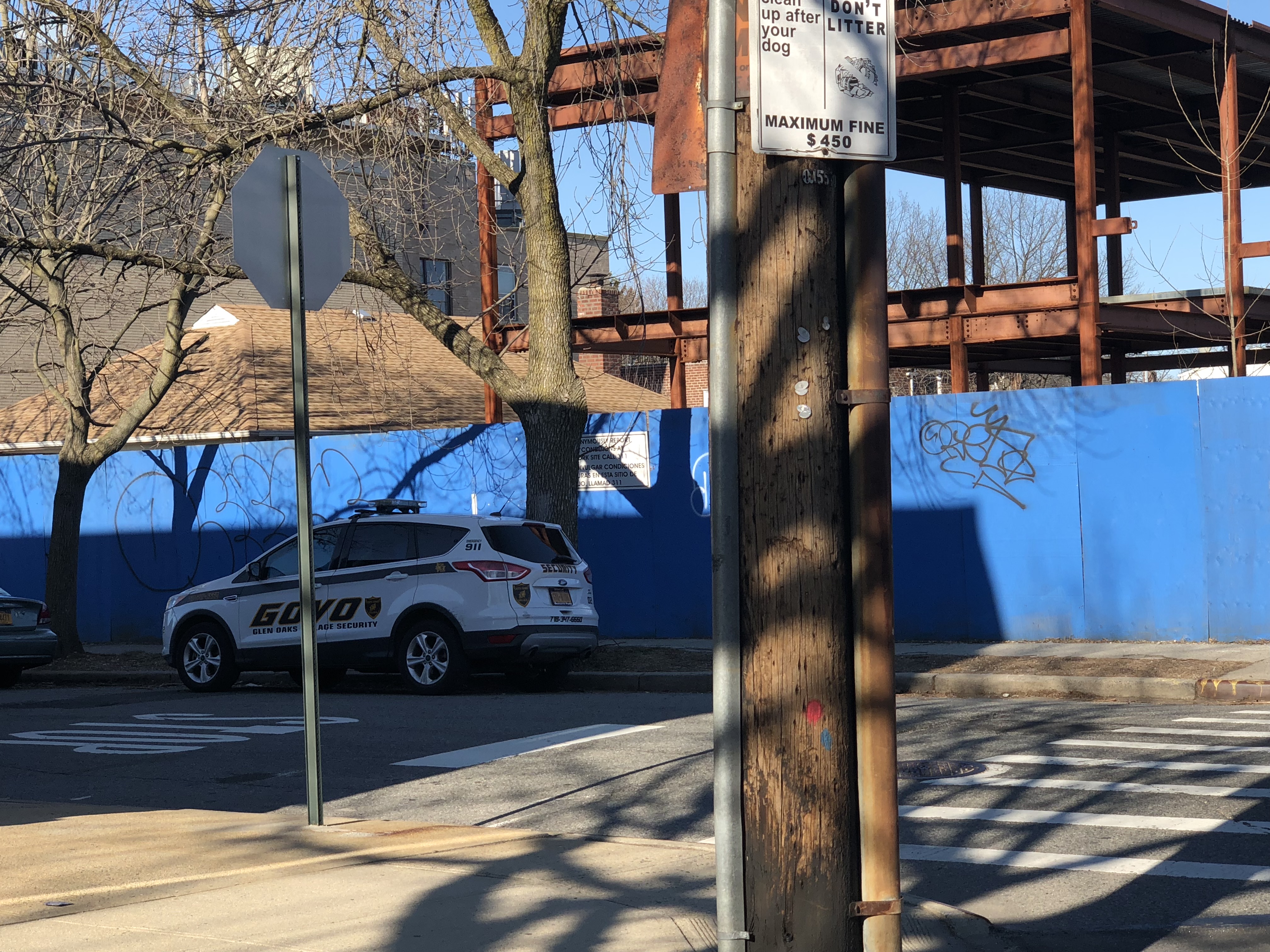 Abandoned construction sold to make way for a temple in Glen Oaks.