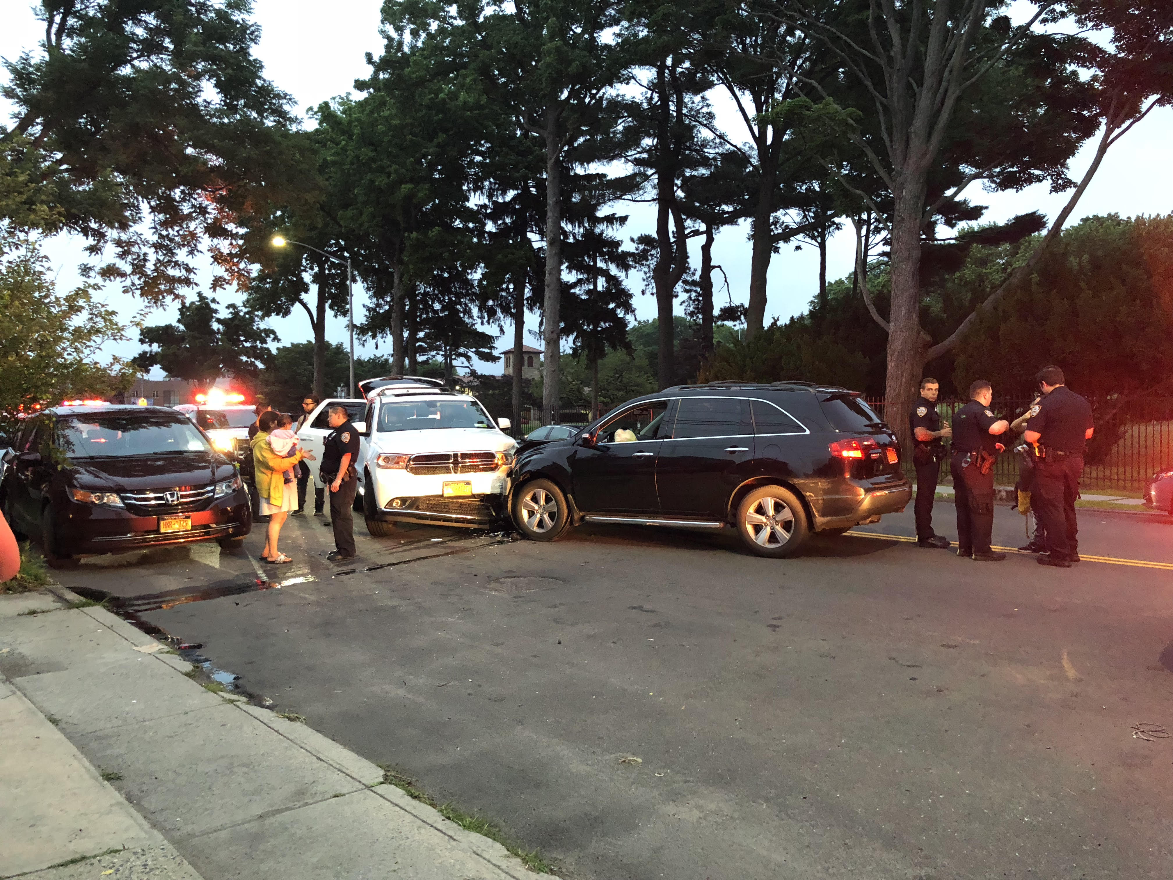 Multiple vehicle accident on 164 Street in Flushing.