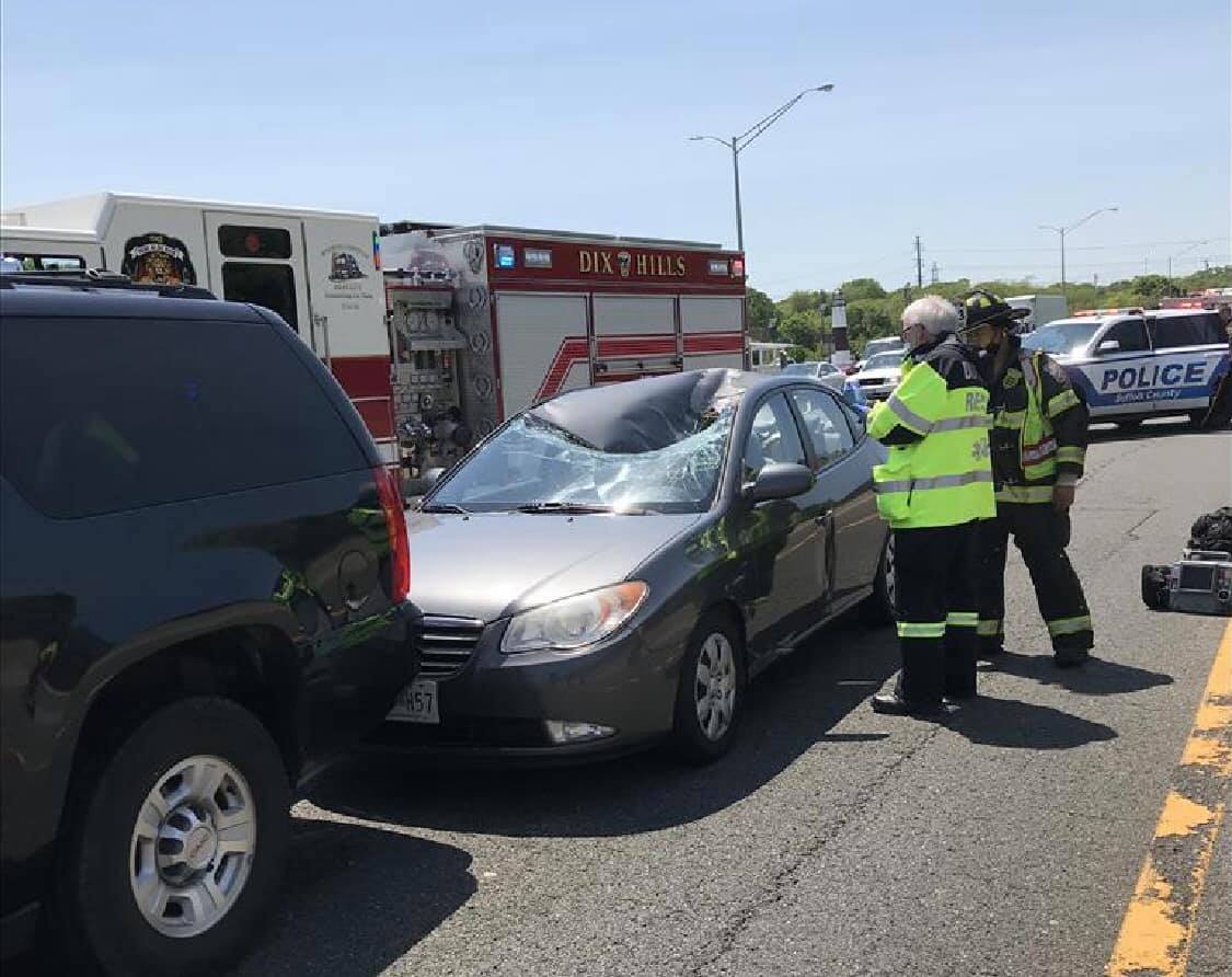 Wheel flew off a moving vehicle on the LIE westbound to eastbound in Dix Hills.