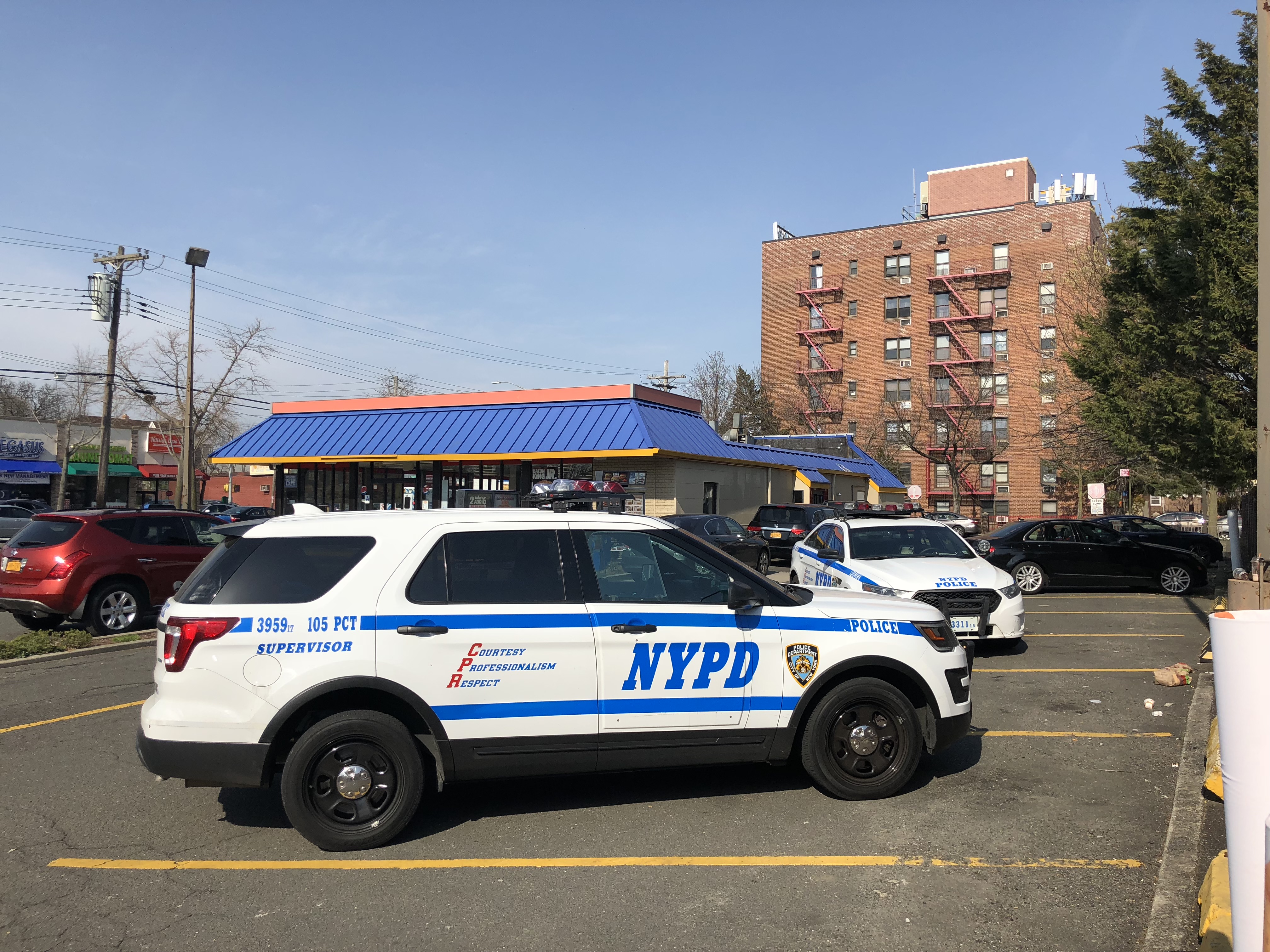 Police activity at the Burger King on Hillside Avenue and 259 Street in Floral Park.