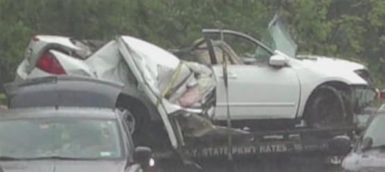 Fatal vehicular accident on Meadowbrook State Parkway in Garden City. 