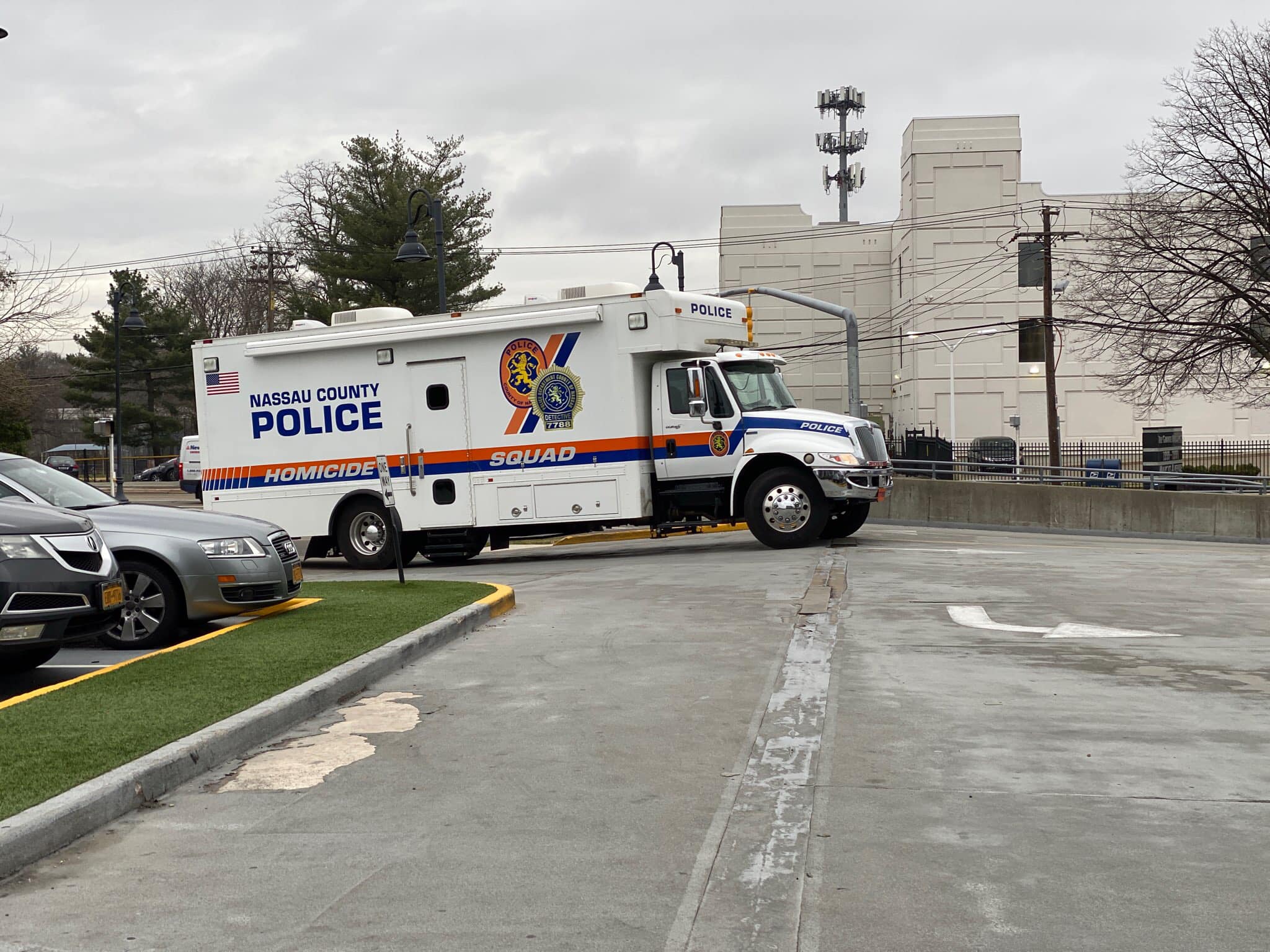 A female shot in the medical building garage in New Hyde Park.